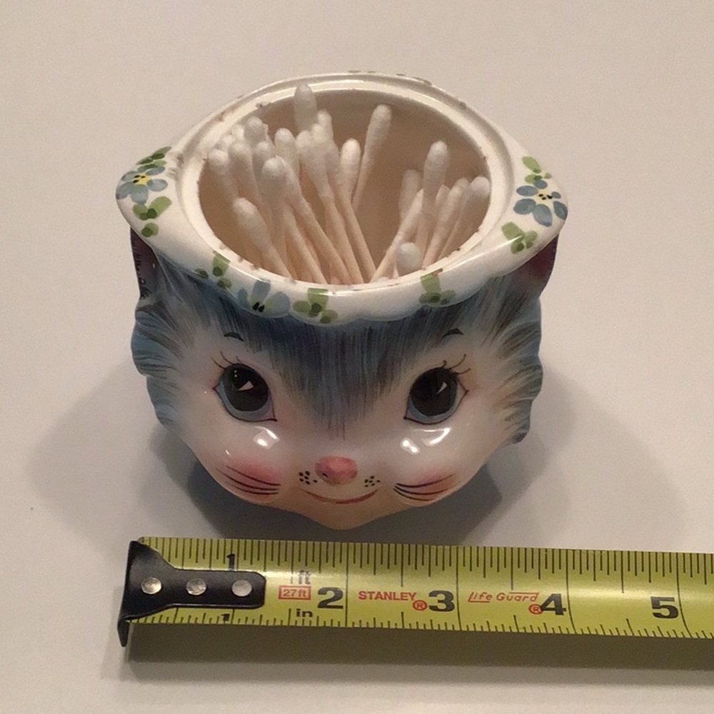 Vintage Lefton Miss Priss Cat‎ Sugar Bowl 1508 Anthropomorphic Kitty Head… - Picture 11 of 12